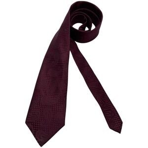 TURNBULL & ASSER Burgundy Geometric Paisley Silk LUXURY Tie HANDMADE ENGLAND